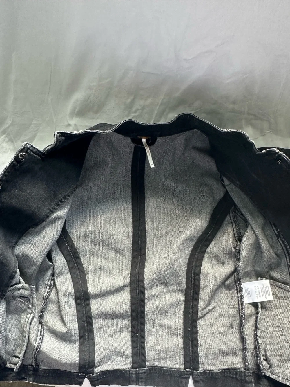 Free People Black Military-Style Jean Jacket - Picture 3 of 4